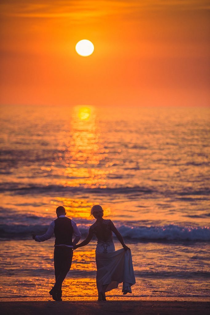 lusty glaze beach sunset wedding