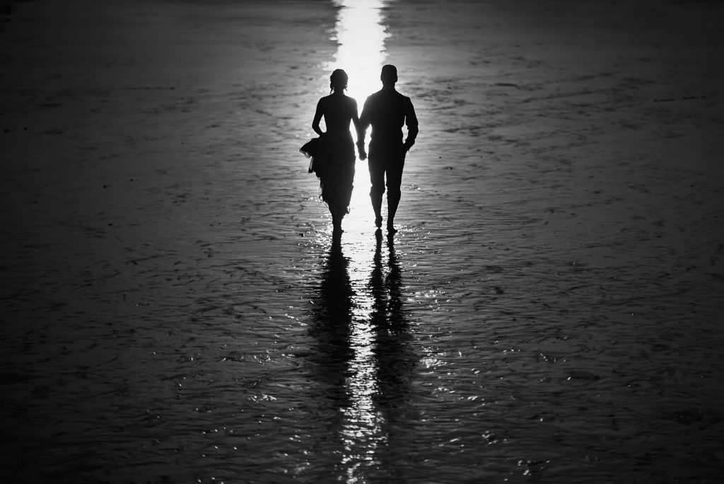 lusty glaze beach sunset wedding