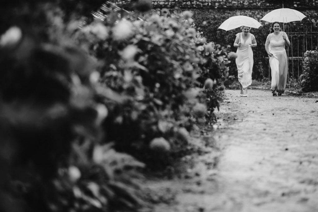 rain wedding photos cornwall