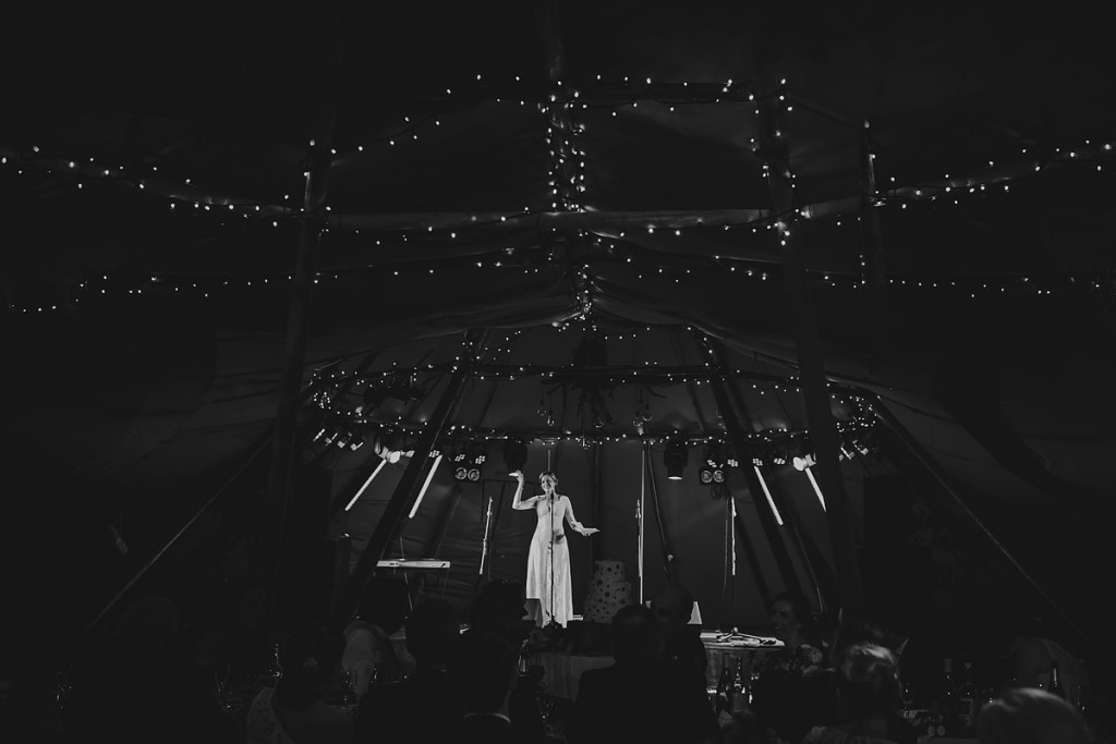 Bride's speech in a nicely lit tipi tent at Trevose