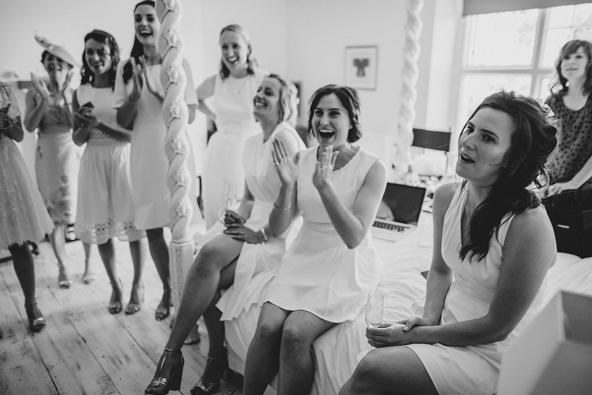 Bridesmaids reaction to seeing bride