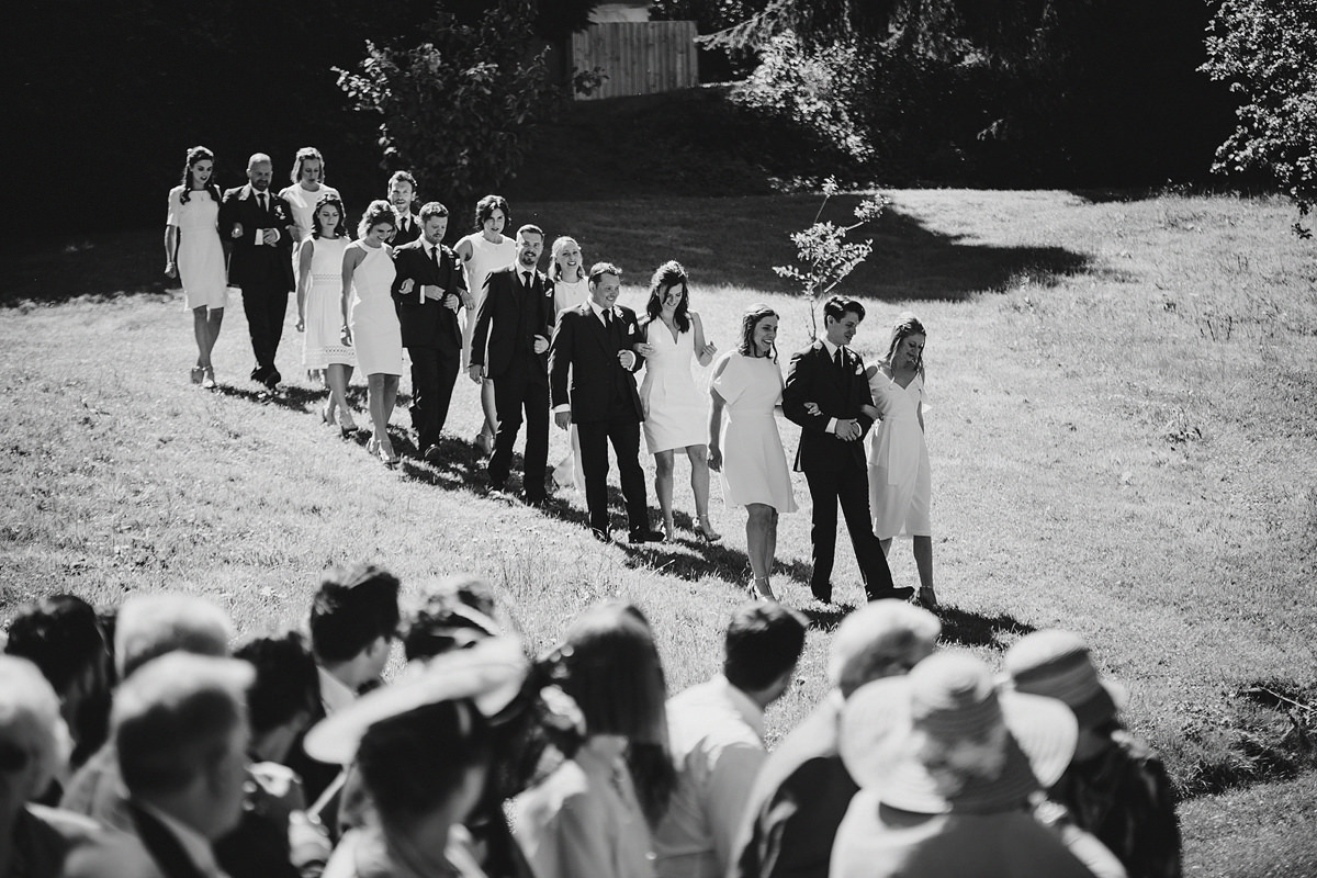 Wedding party arriving