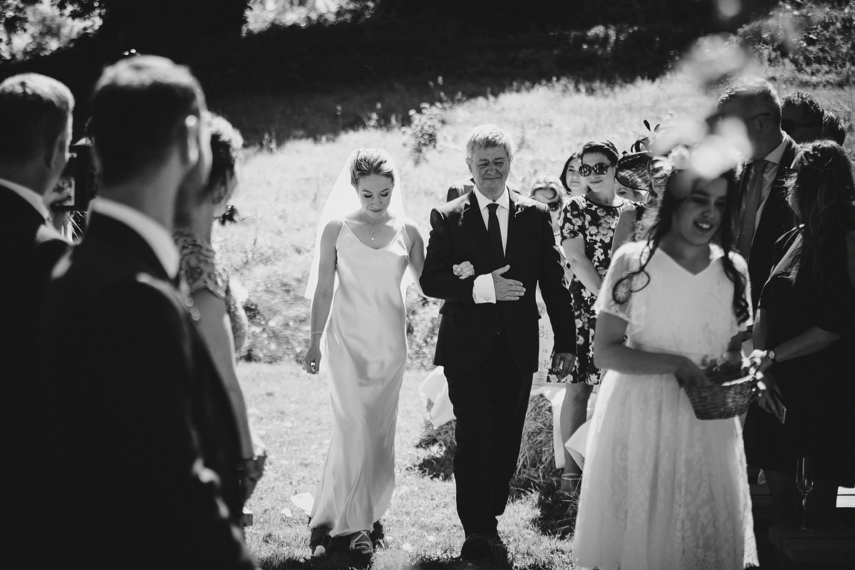 Bride walking up the aisle