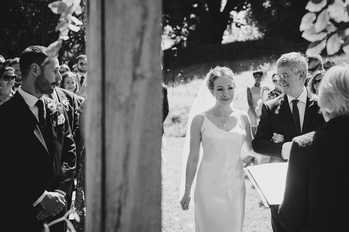 Bride walking up the aisle