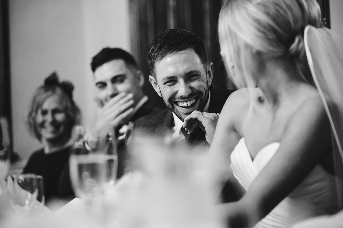 Groom reaction to father of the bride speech