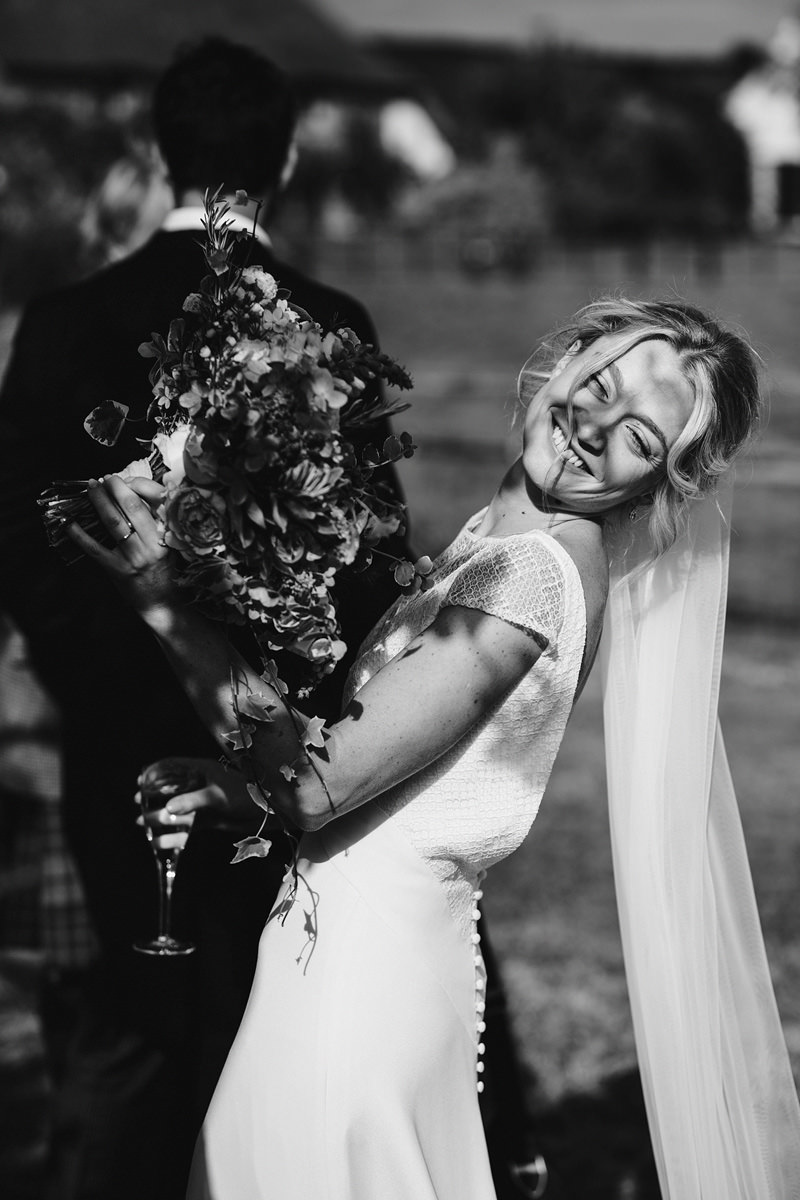 Bride in amazing sunlight