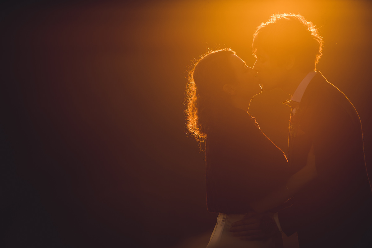 Devon wedding photograph sunset silhouette