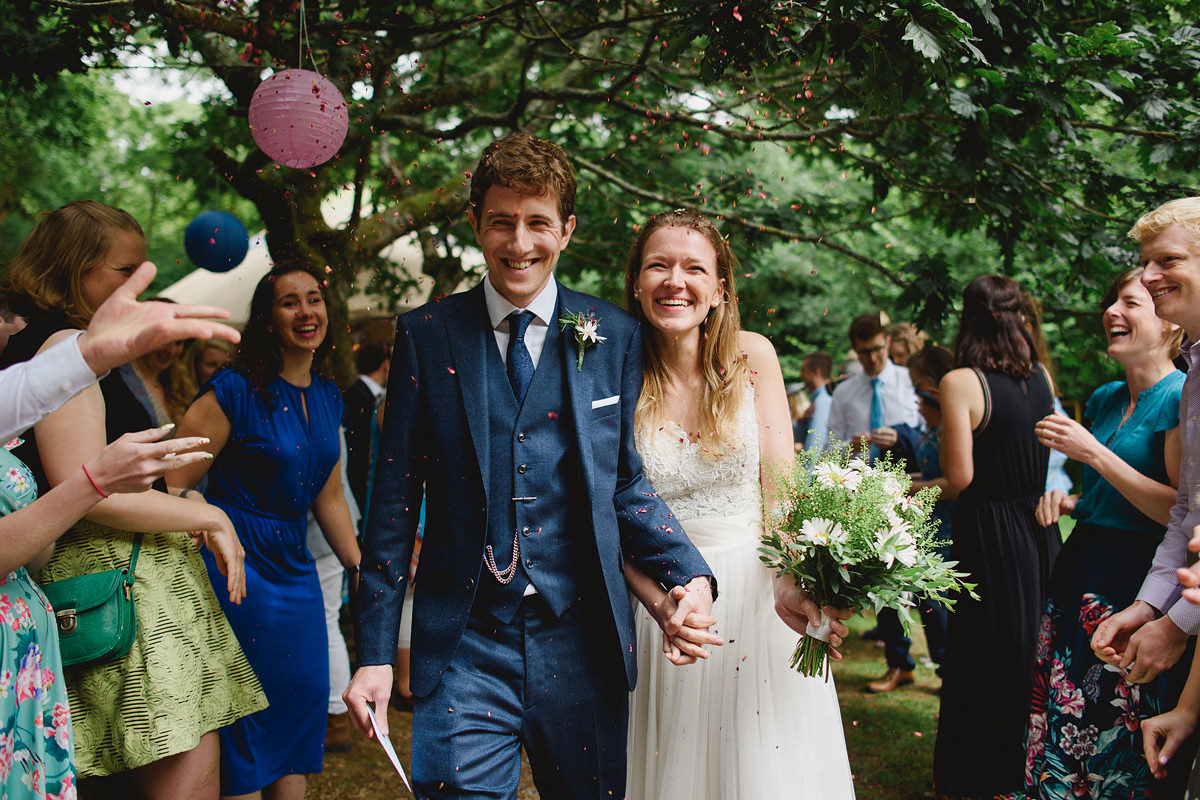 Confetti shot at Cornish Tip Weddings
