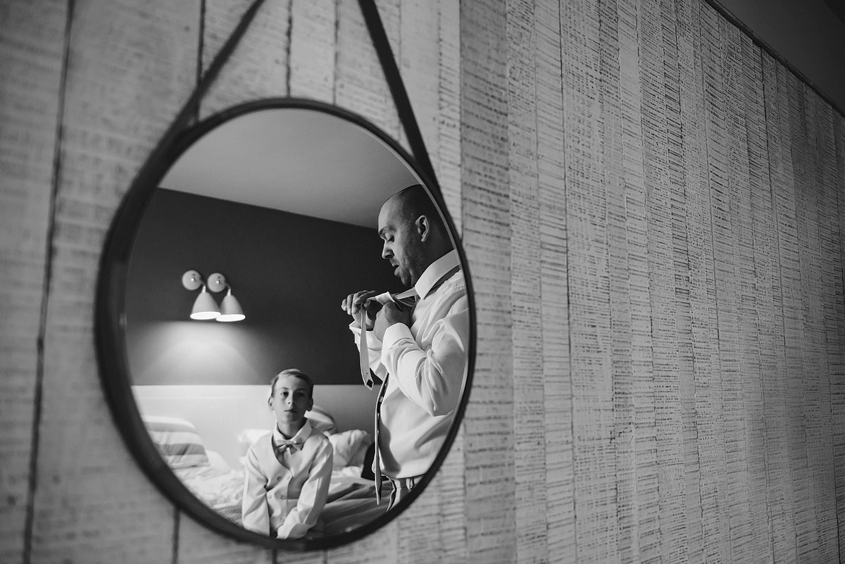 Groom getting ready at Watergate Bay Hotel