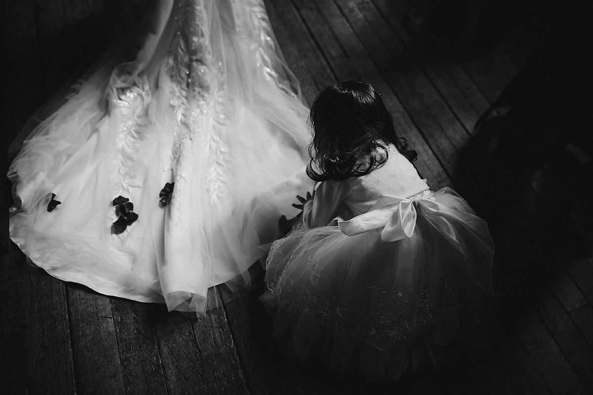 Black and white fine art wedding photo