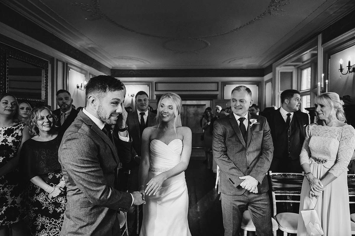 Grooms emotional reaction to bride