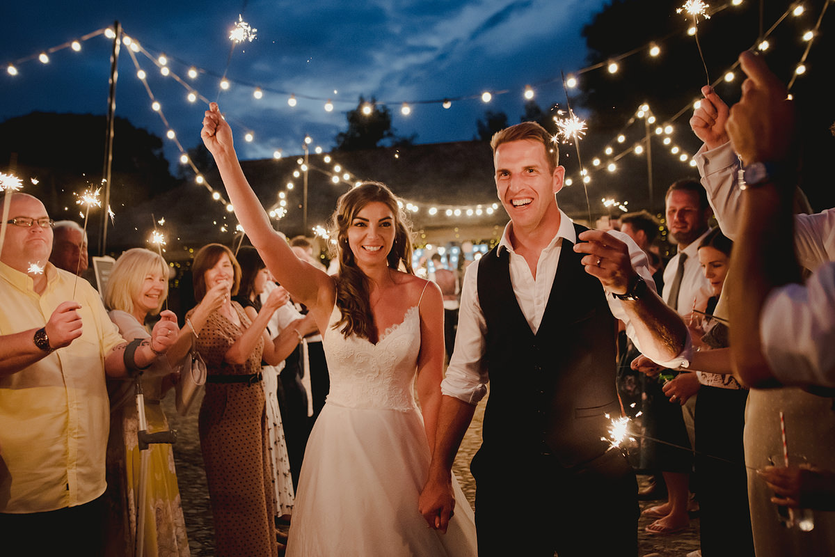 Wedding sparklers photo